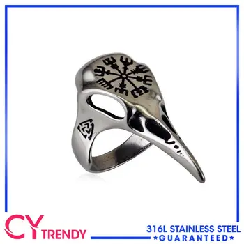 Винтажные персонализированные кольца в стиле панк с тотемом викингов из нержавеющей стали Размером 7-12