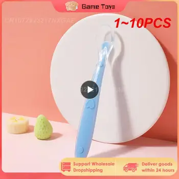 1~10 шт мягкая силиконовая детская ложка для кормления конфеты цветовая температура зондирования ложка для детского питания детские ложки миски питатель