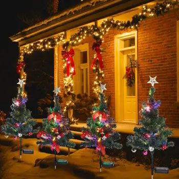 Уличные украшения для Рождественской елки, уличные огни для Рождественской елки, уличные солнечные огни для Рождественской елки, водонепроницаемые светодиодные фонари для сада