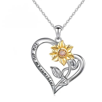 TKJ Новый подарок на День Святого Валентина из стерлингового серебра 925 пробы с двойным подсолнухом Ожерелье для женщин Ювелирные изделия