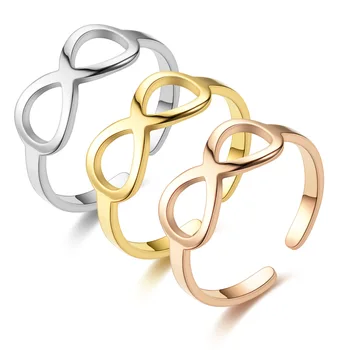 Новый популярный в Европе и Соединенных Штатах 8-фигурный лук, кольцо из титановой стали, свободное кольцо, корейская версия кольца для пары