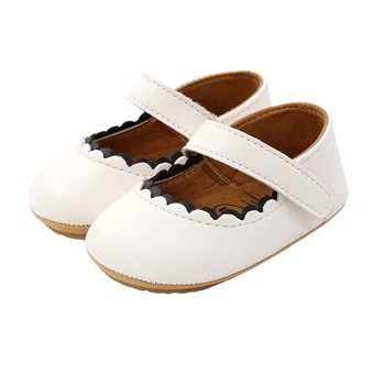Обувь принцессы для новорожденных, ходунки для малышей с крючком и петлей (белый, коричневый, черный, лимонно-желтый)