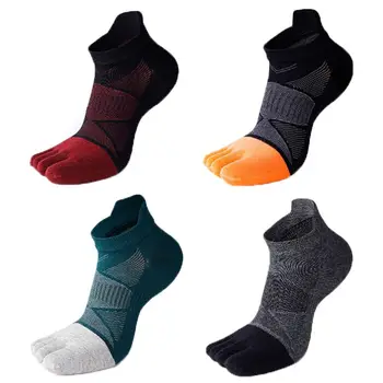 Теплые Впитывающие пот Футбольные Осенние футбольные носки для бега, мужские спортивные носки, носки с пятью пальцами, носки-трубки
