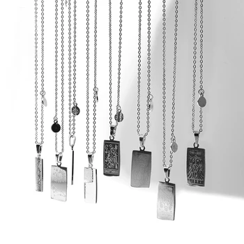Высококачественная квадратная подвеска из нержавеющей стали, мужское модное женское ожерелье с 12 знаками, Хорошее ювелирное украшение
