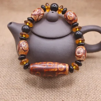 Натуральный тибетский браслет Тяньчжу из Старого Агата для мужчин, Аутентичный браслет Тяньчжу с девятью глазами и тремя глазами, Хит продаж ювелирных изделий