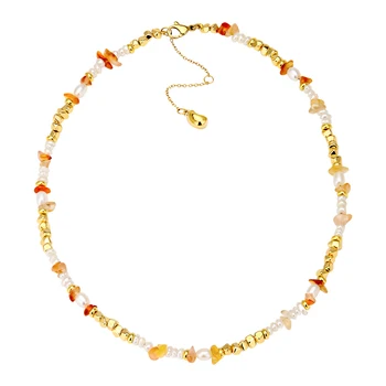 Ожерелье из натурального жемчуга VAROLE Для женщин, модные украшения золотого цвета, Изысканные ожерелья из разноцветного бисера