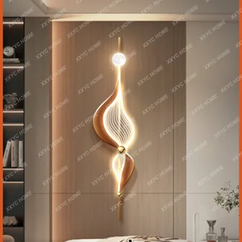 Минималистичная декоративная роспись гостиной, Фоновая стена для телевизора, Креативный настенный светильник, Трехмерная светодиодная роспись в прихожей