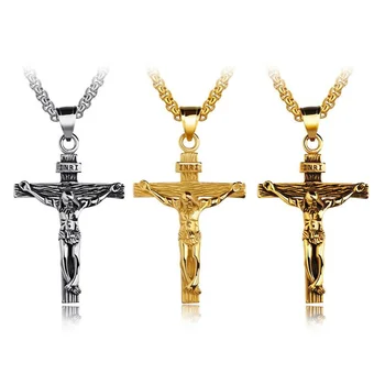 Религиозное ожерелье с Крестом-распятием Иисуса для мужчин и женщин, Мода 2023, Подвеска С цепочкой, Ювелирные изделия, христианские аксессуары