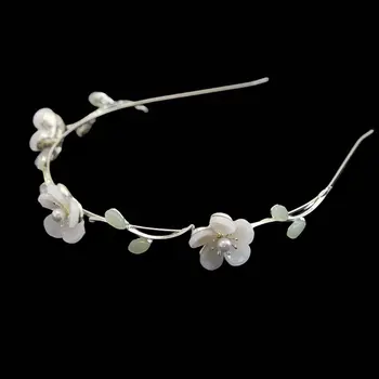 Свадебные украшения Колокольчик Цветок орхидеи Обруч для волос Головной убор Гребень для волос с цветочным листом Свадебная заколка для волос
