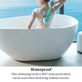 Электрическая щетка для купания IP67, водонепроницаемая щетка для мытья тела, 3 скорости, массажер для ванной, душевой, зеленый