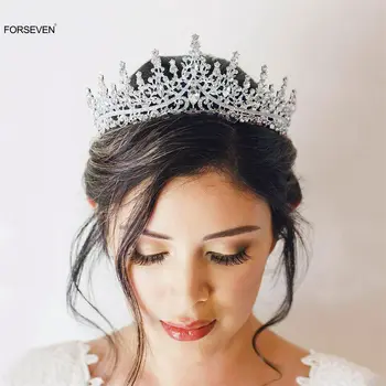 Блестящая диадема принцессы, диадемы и короны в стиле ретро в стиле барокко, ободки со стразами для невесты, свадебные украшения для волос
