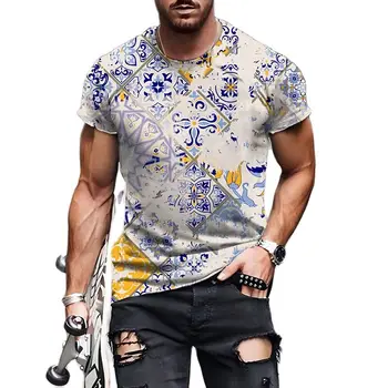 Мужская футболка с 3D-принтом с забавным рисунком, уличная одежда, ретро-мода оверсайз, тренд 2023, Лето, круглый вырез, короткий рукав, Новые футболки