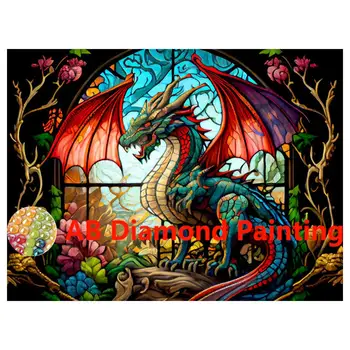 AB 5D Diy Алмазная живопись Мультфильм дракон Мозаика животных Вышивка крестиком Набор для вышивания Украшение для дома подарок