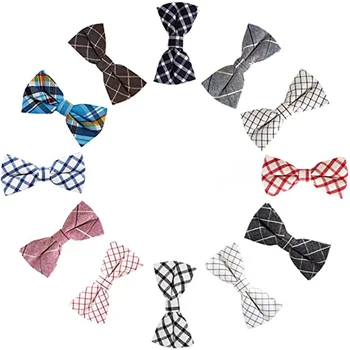 Модные хлопковые галстуки-бабочки в серую клетку, британский повседневный мужской галстук с бантом для свадебной вечеринки, детская рубашка, банкетный костюм, шейный платок