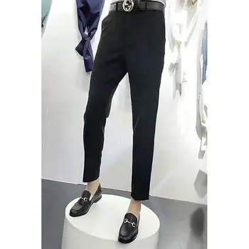 2023, Весна-лето, Высококачественные Роскошные Повседневные Официальные Прямые брюки для делового костюма, мужские хлопковые Дизайнерские Элегантные брюки A156
