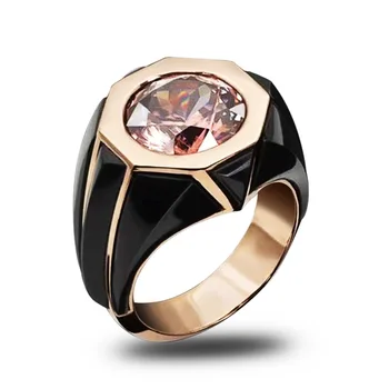 Новое модное восьмиугольное кольцо-капельница для женщин с розовым цирконием, трендовое кольцо на палец, женские вечерние украшения
