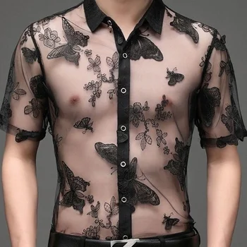 Летняя модная мужская рубашка с воротником-поло, дышащая рубашка ropa clothing, рубашки для мужчин