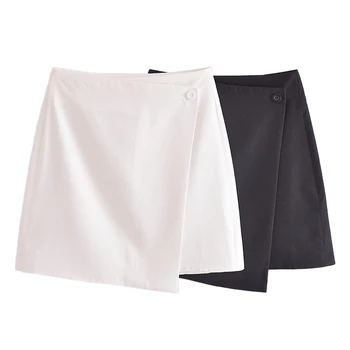 Летняя новая женская тонкая асимметричная юбка с высокой талией 2023, Модная повседневная универсальная юбка