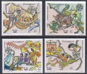 4 шт./компл. Новая почтовая марка Сомали 1999 года, карта истории навигации человека, марки MNH