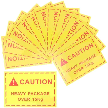 100 Шт клейких этикеток Предупреждающие о избыточном весе Наклейки Упаковка Знак Касания тяжелых предметов Предупреждения о безопасной эксплуатации