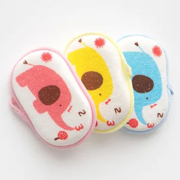3 цвета, Милый мультяшный новорожденный Слоненок, Мягкое экологичное полотенце для стирки, Губка для ванны, Щетки для ванны, аксессуары для полотенец для стирки.