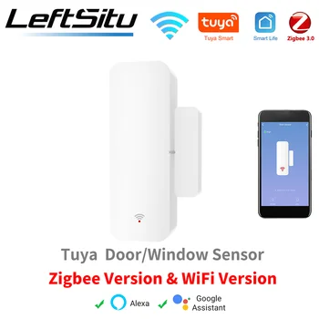 Беспроводной дверной датчик Tuya Zigbee для автоматизации умного дома Требуется пульт дистанционного управления для работы с Alexa Google Home Zigbee Gateway