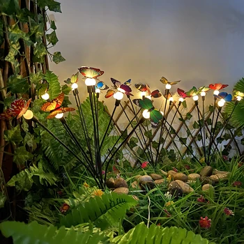 Наружный светодиодный садовый светильник Динамический зеленый листовой светлячок 600 мАч Садовый пейзажный светильник для украшения дворовой дорожки для балкона