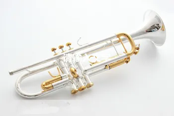 Качественная труба Посеребренный ЗОЛОТОЙ КЛЮЧ LT180S-72 Flat Bb Профессиональная труба-колокол музыкальные инструменты Латунь с футляром