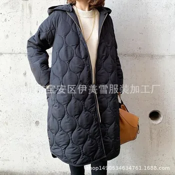 Новая асимметричная ромбическая решетка, куртка с хлопковой подкладкой, пальто, женское платье осенью и зимой 2023 года