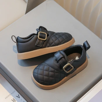 Новые однотонные черные кожаные туфли для девочек, детская школьная обувь для принцесс, модная универсальная детская обувь на мягкой платформе для вечеринок Mary Janes