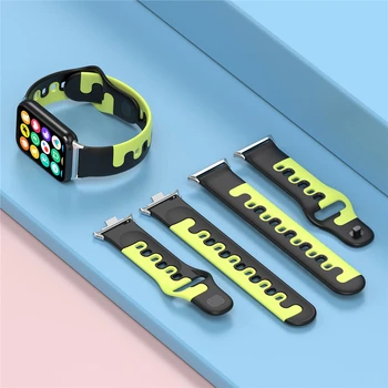 Двухцветный толстый силиконовый ремешок для часов, аксессуары для часов для MI Smart Band 8 Pro, сменный браслет