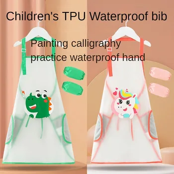 Детский нагрудник детский фартук для рисования с рукавом детский водонепроницаемый нагрудник маленький мальчик водонепроницаемый художественный нагрудник для кормления маленькая девочка нагрудник детский фартук