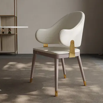 Легкое Роскошное Современное Простое кресло из массива дерева с подлокотником и спинкой, Креативный Дизайнерский Образец Домашнего обеденного стула