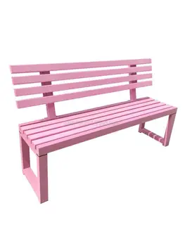 Изготовленный на заказ Кибер-праздничный парковый стул с розовой спинкой, уличная скамейка для отдыха в торговом центре, табурет из массива дерева, железная художественная скамейка во дворе