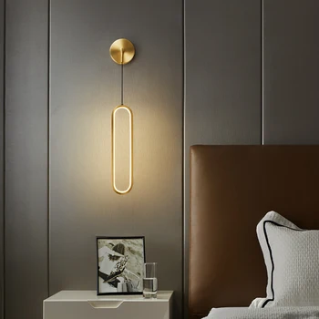 Настенный светильник в стиле античного лофта со светодиодным кольцом для внутреннего освещения в скандинавском минимализме, гостиная, кабинет, прикроватный светильник для лестницы, настенный светильник для чтения