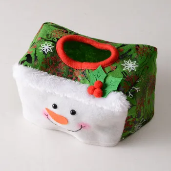 Рождественская коробка для салфеток, футляр для нетканого материала, Рождественский Декоративный Съемный ящик для хранения туалетной бумаги, Декор рабочего стола