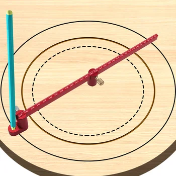 Циркуль для деревообработки, алюминиевый датчик для разметки линий окружности с фиксированной точкой, регулируемая линейка для рисования по кругу