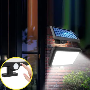 Наружный светодиодный Солнечный настенный светильник с водонепроницаемым датчиком движения PIR, Садовый уличный фонарь