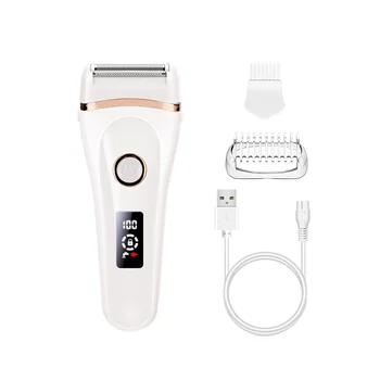 Электрическое бритье Женское бритье USB Перезаряжаемый триммер для бикини для всего тела Водонепроницаемый ЖК-дисплей для влажного и сухого использования