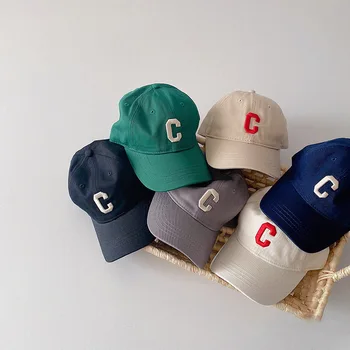 Корейская детская шляпа, новая осенняя бейсболка с вышитыми буквами для мальчиков и девочек, детские аксессуары